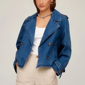 Fifteen Twenty Chelsea Cropped Trench Jacket - Denim